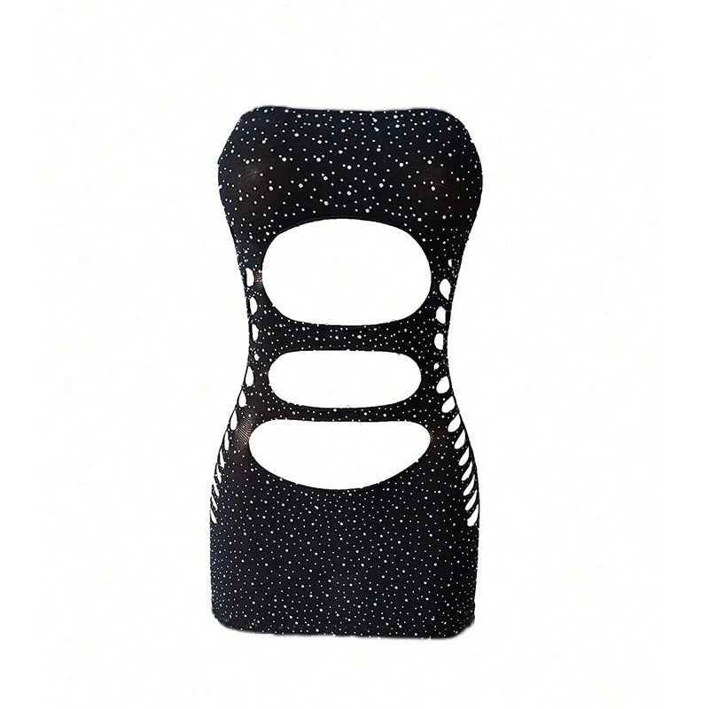 Lyra Fishnet Hollow-Out Beach Cover-Up Dress