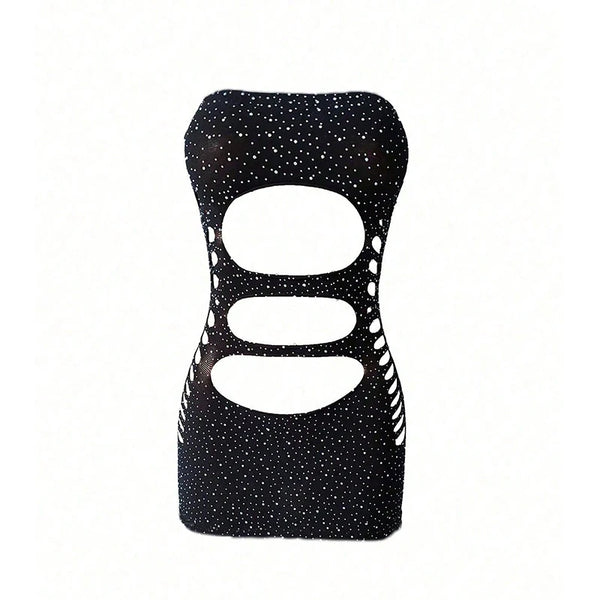 Lyra Fishnet Hollow-Out Beach Cover-Up Dress