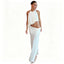 Ivory Ruched Halter High-Low Maxi Skirt Set Two-piece