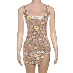 Townlike Floral Sequin bodycon mini dress