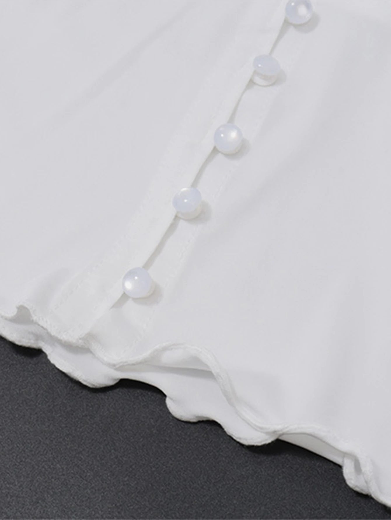 Ivette White Ruffle V-Neck Long-Sleeve Mini Dress
