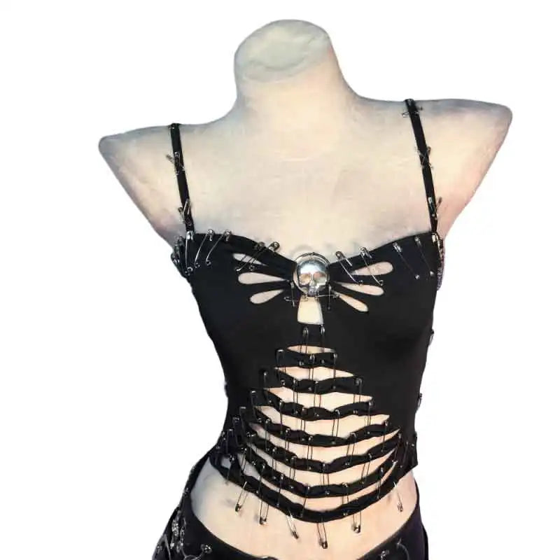 Ophelia Safety Pin Corset Cami One-piece
