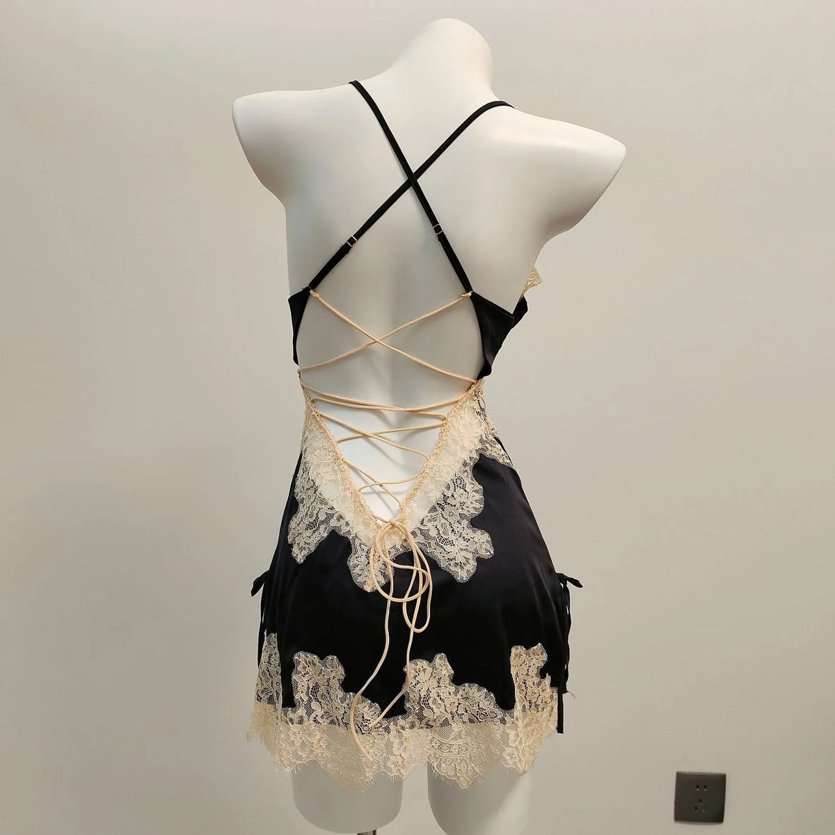 Farrah Lace Satin Nightgown One-piece