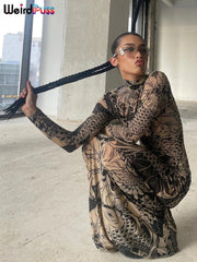 Jenny Midnight Dragon Long Sleeve Maxi Dress