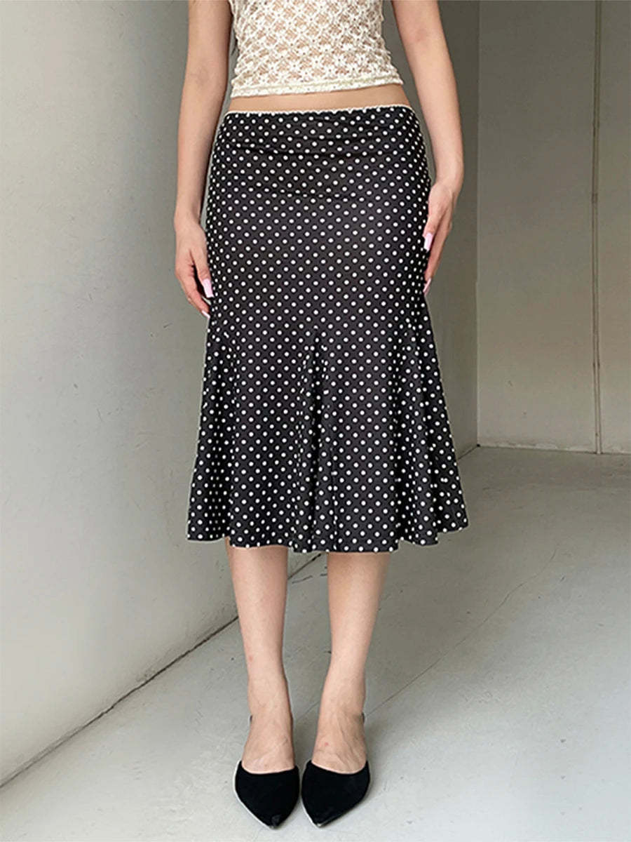 Noelle Polka Dot Midi Skirt One-piece