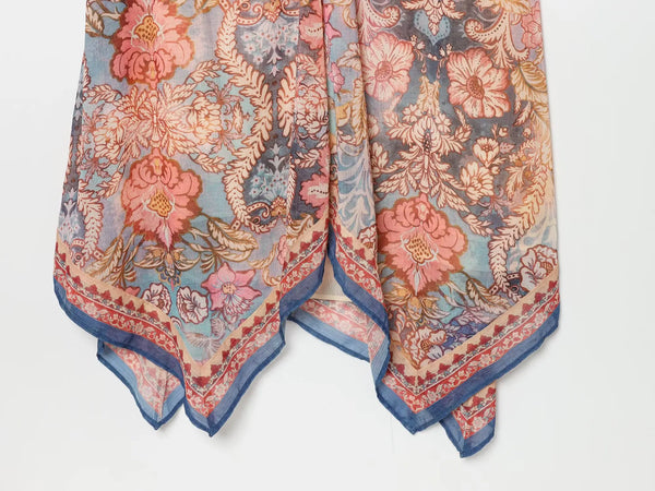 Solana Printed Halter Asymmetric Maxi Dress