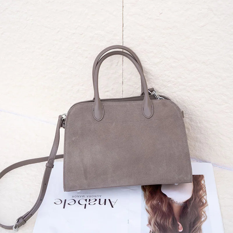 Bordeaux Suede Commuter Satchel