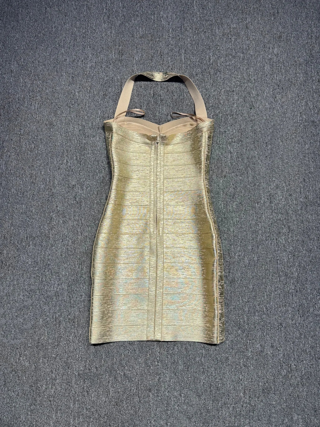 Clemence Metallic Gold Bandage Bodycon Mini Dress