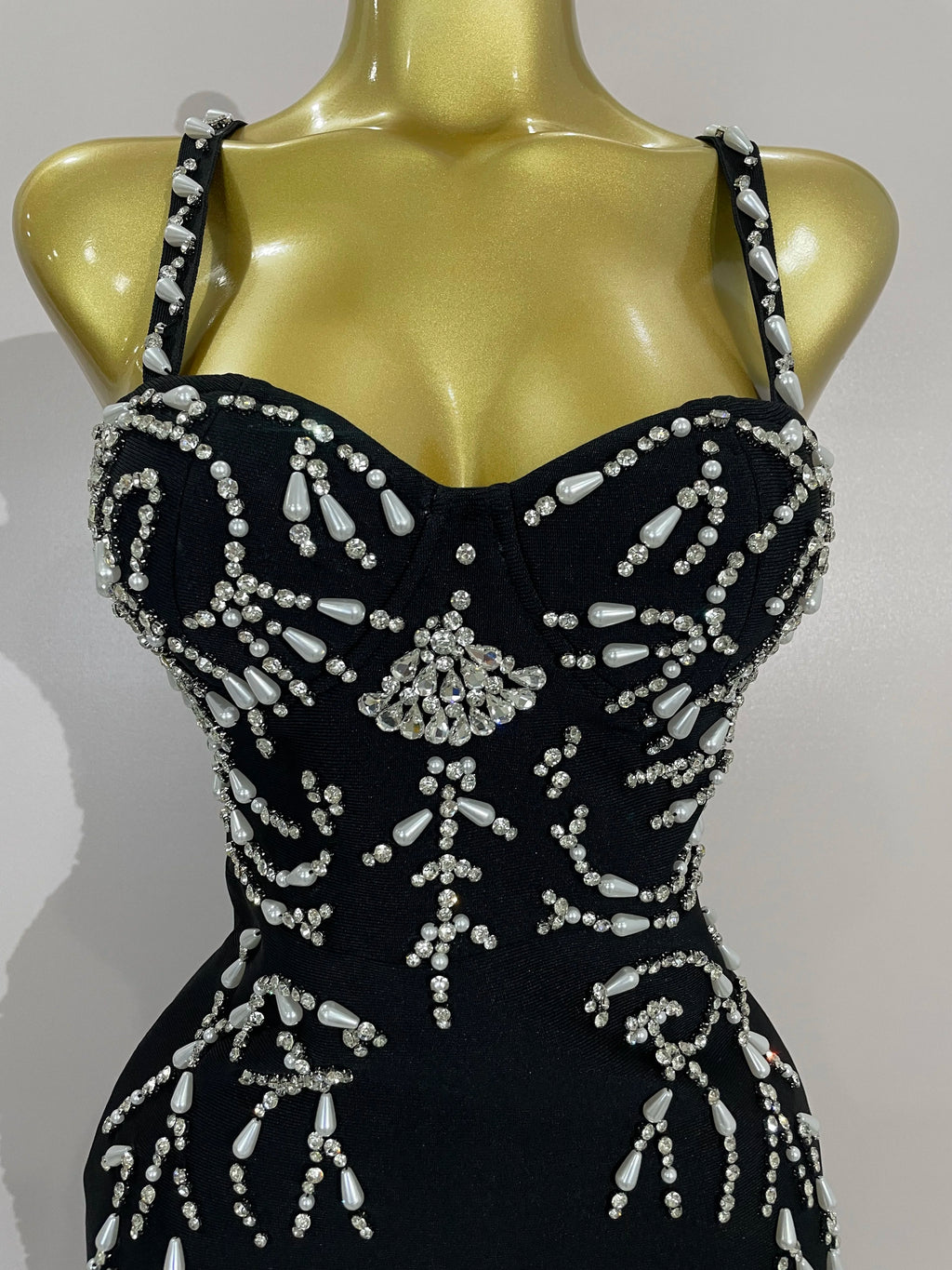 Primrose Beaded Backless Bandage Maxi Dress