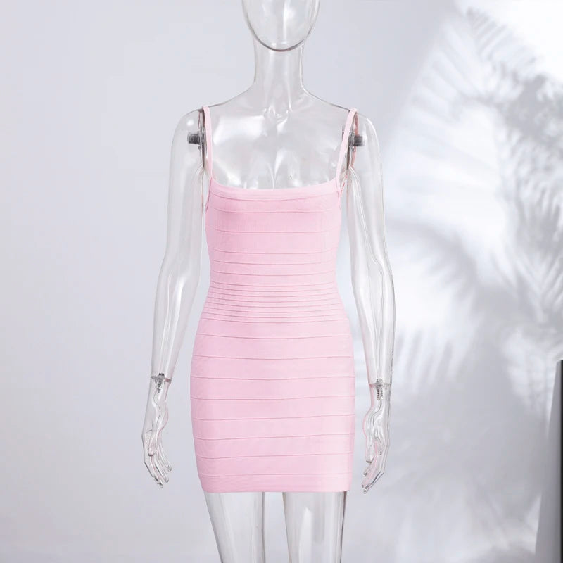 Brielle Ribbed Bandage Mini Dress