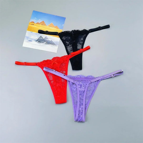 Celestine Adjustable Lace Thong Pack Lingerie 3-piece