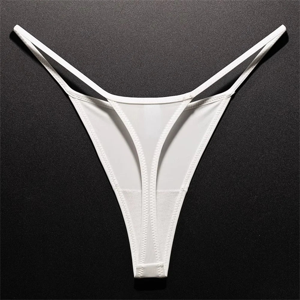 High Slit Spring/Summer New Leopard Print Thong for Women Sexy Ice Silk Seamless Underwear One-piece Fitness Plus Size G-strings