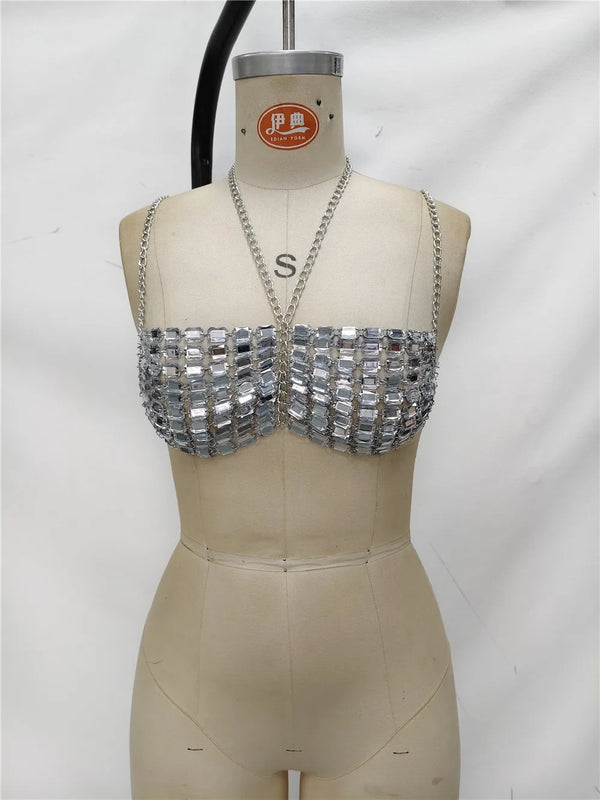 Monaco Mirror Crystal Chain Top