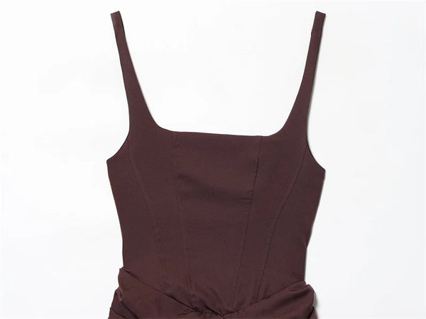 Liora Halter-Tie Ruffle Mini Dress