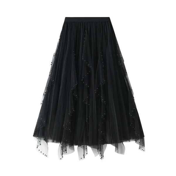 Kiara A-Line Mesh Midi Skirt One-piece