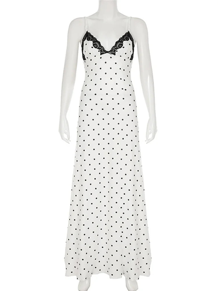 Althea Lace-Panel V-Neck Maxi Dress