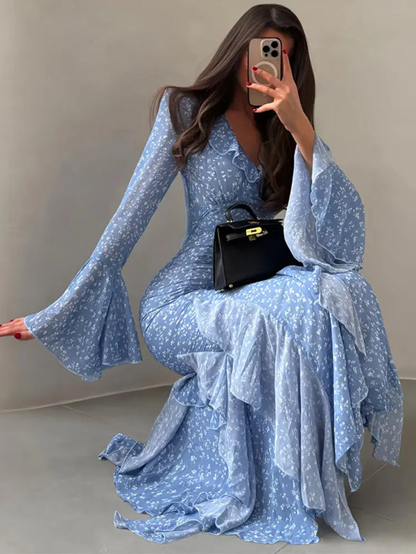 Honora Bodycon Long-Sleeve Maxi Dress