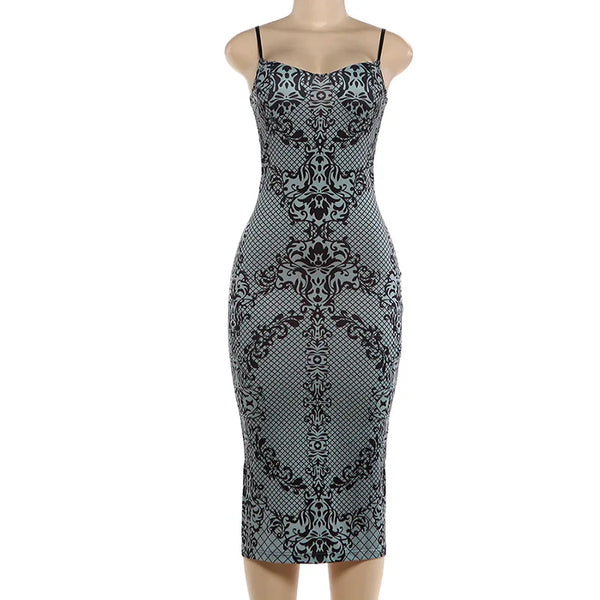 Camille Strapless Floral Backless Midi Dress