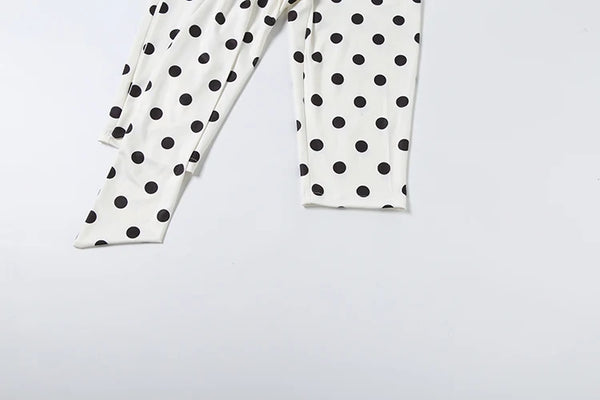 Kliou Polka Dot Print 2Piece Set Woman Halter Backless Crop Tops+Kink Bandage Design Skinny Peach Hip Shorts Street Fashion Suit