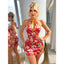 Zuleika Dragon Print Keyhole Halter Mini Dress