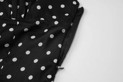 Isabella Riviera Polka Dot One-Shoulder Halter Ruffle Mini Dress