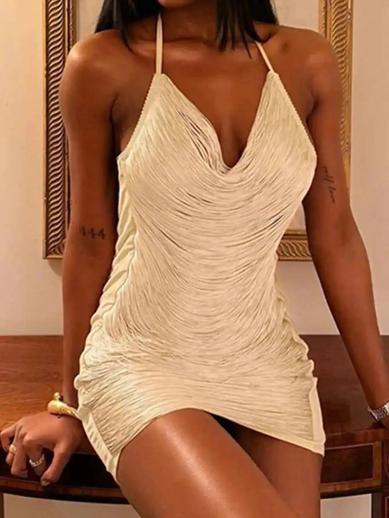 Davina Tassel Backless Bodycon Mini Dress Main image