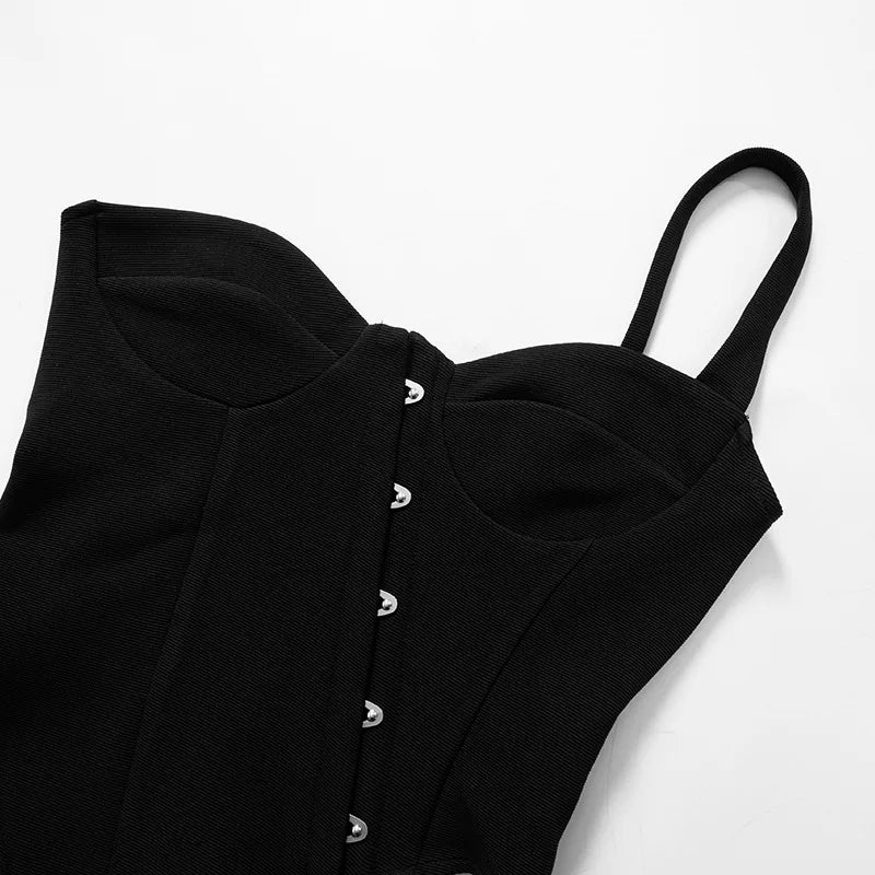 Vesper Asymmetrical Corset Crop Top One-piece
