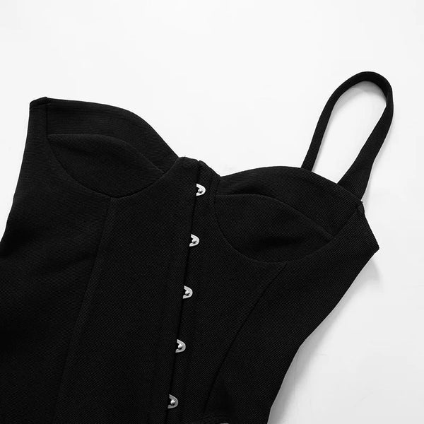 Vesper Asymmetrical Corset Crop Top One-piece