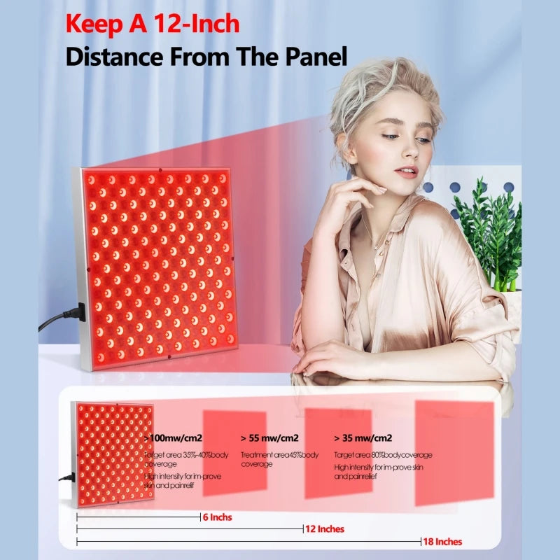 LED Red Light Therapy Panel Lamp for Facial Anti Aging Skin Care Beauty 225 LED Light Body Pain Relief Physical Therapy Tools Secondary image