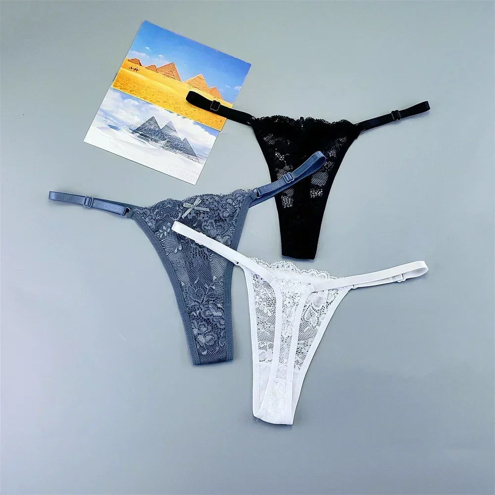 Celestine Adjustable Lace Thong Pack Lingerie 3-piece