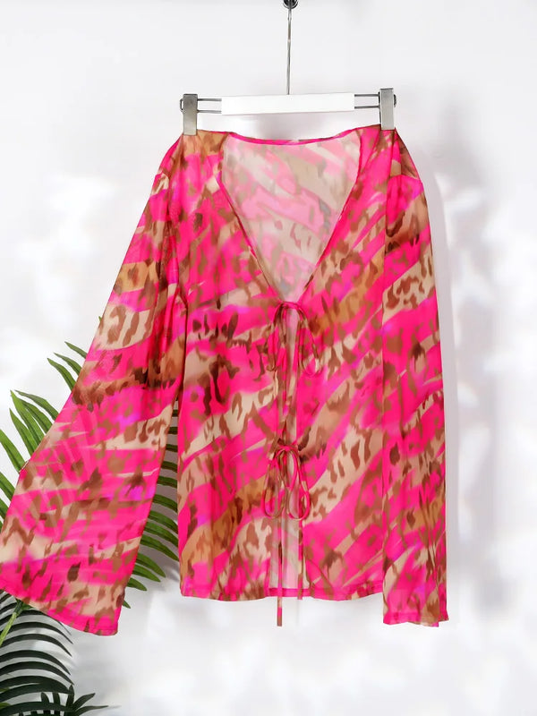 Zaria Printed Deep-V Swim Set