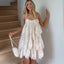 Brielle Ivory Lace Trim Ruffle Mini Dress