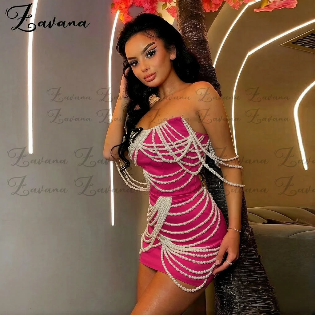 Odessa Beaded Scoop-Neck Homecoming Mini Dress