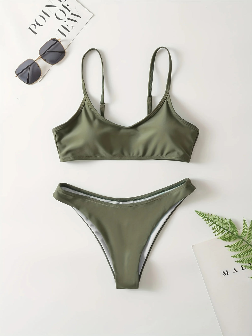 Lena Adjustable Solid Bikini Two-piece