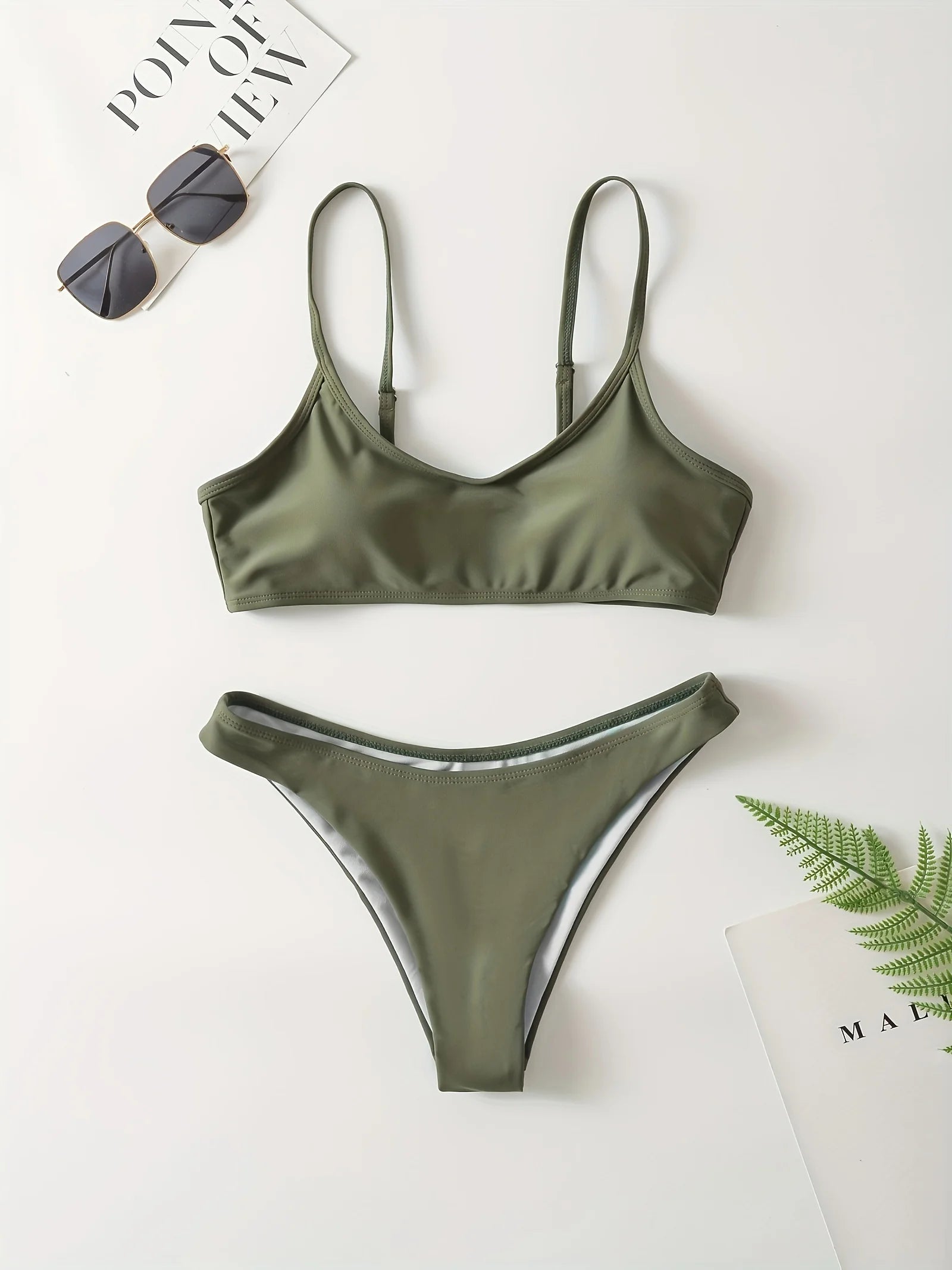 Lena Adjustable Solid Bikini Two-piece