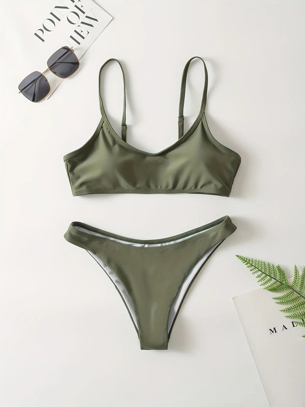 Lena Adjustable Solid Bikini Two-piece