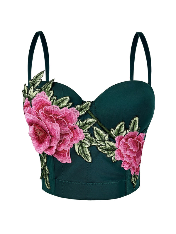 Sexy halter embroidery corset crop top women summer club party tank tops for woman clothing black white cropped tube top hotwife