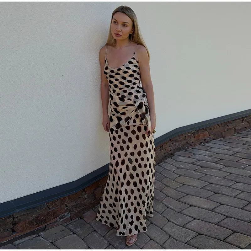 Marlowe Animal Print Wrap Midi Skirt One-piece