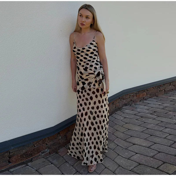 Marlowe Animal Print Wrap Midi Skirt One-piece