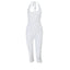 Black Polka Dot Halter Backless Cropped Jumpsuit Waist Corset Belt Back Lace Up Bodycon Slim Fit Casual Sexy 2026 Trend