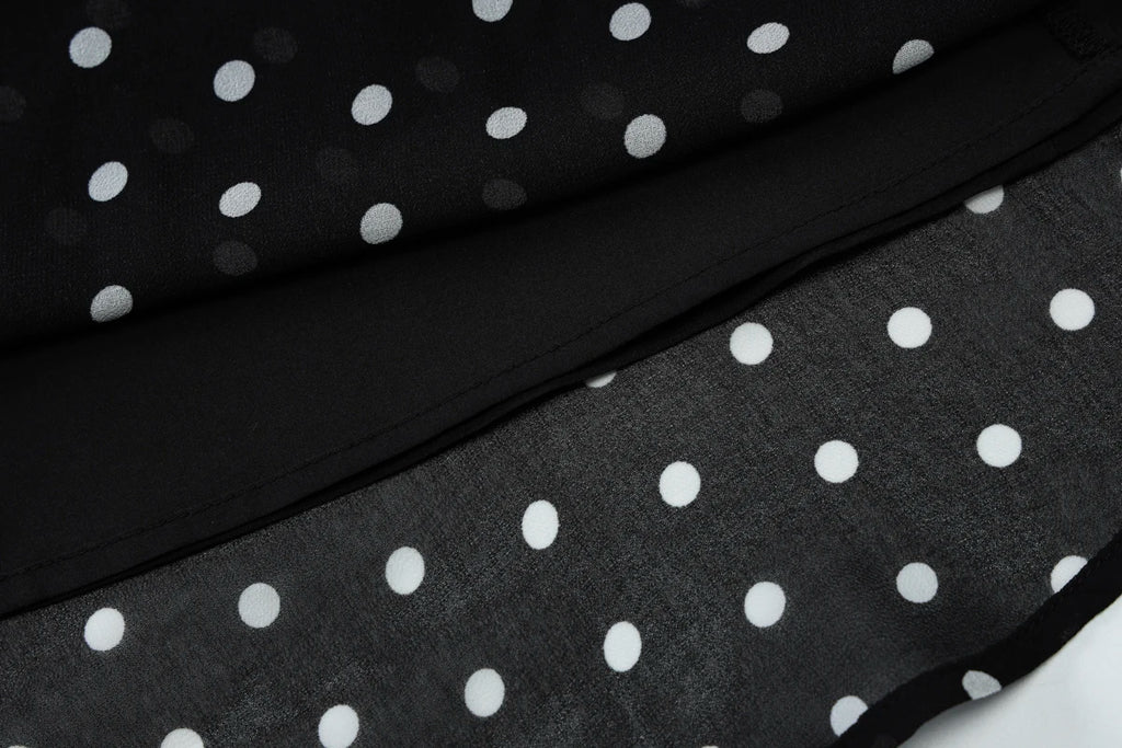 Domino Polka-Dot Halter A-Line Mini Dress