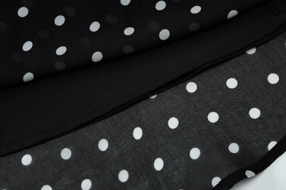 Domino Polka-Dot Halter A-Line Mini Dress