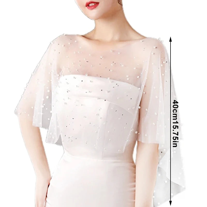 Seraphina Feather-Trim Lace Bridal Kimono Wrap