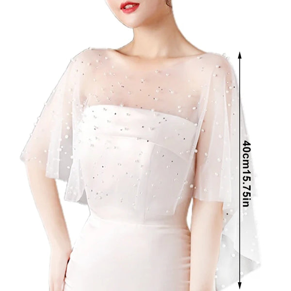 Seraphina Feather-Trim Lace Bridal Kimono Wrap