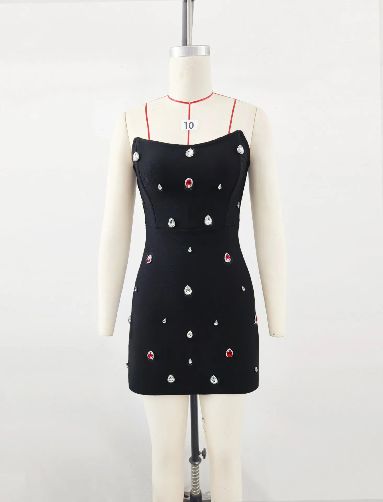 Lucienne Crystal Strapless Bandage Mini Dress