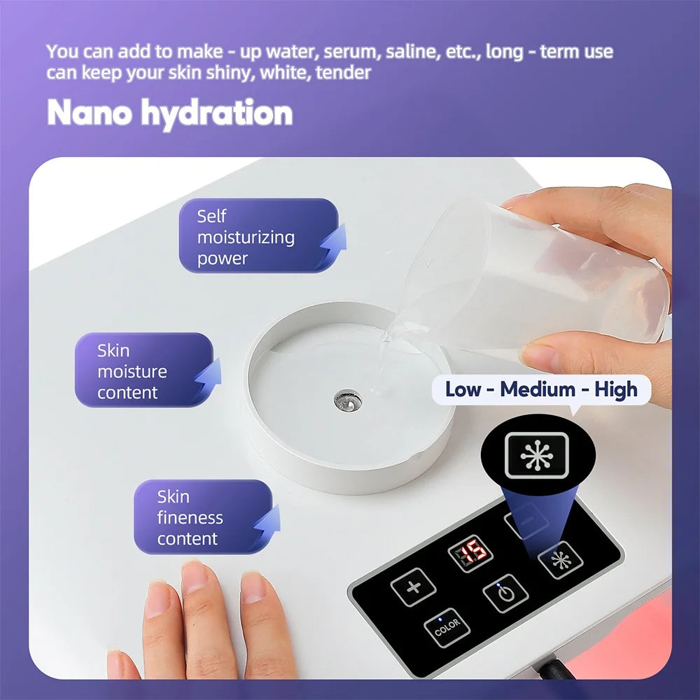 Foldable 7-Color LED Face & Body Light Panel with Mist Sprayer