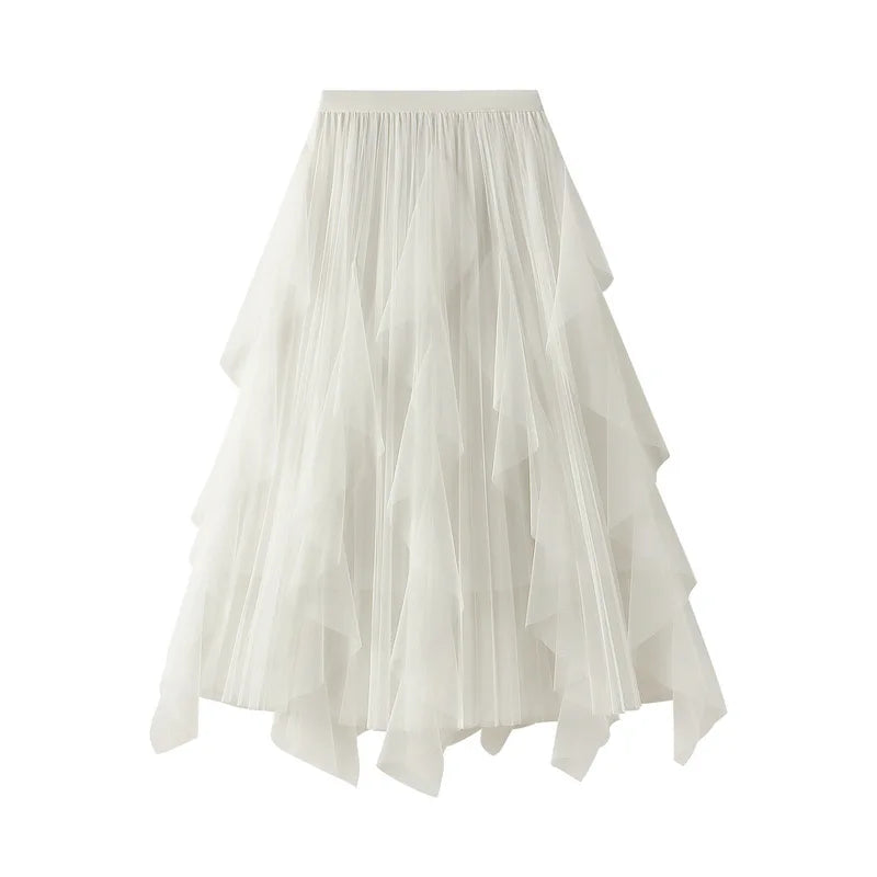 Kiara A-Line Mesh Midi Skirt One-piece