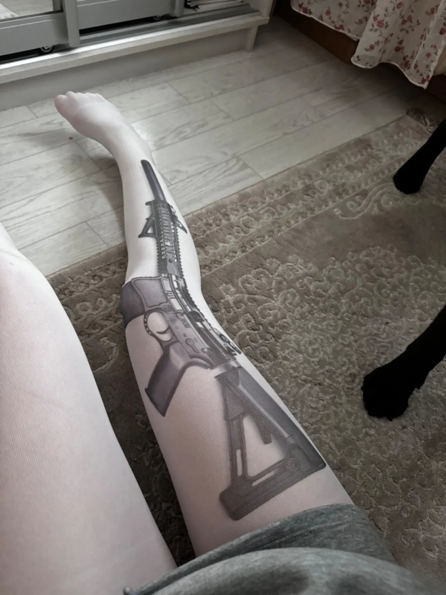 Trigger Graphic Sheer Pantyhose