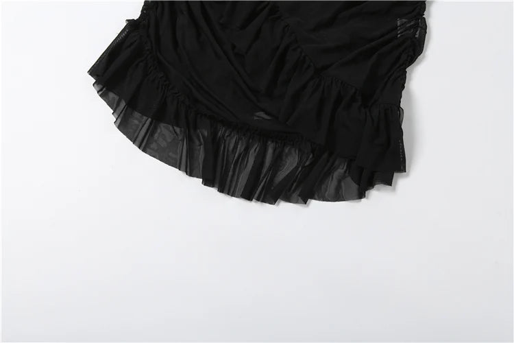 Noire Amour Sheer Halter Mini Dress