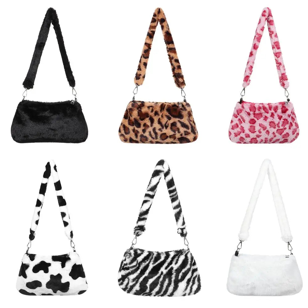 Kira Leopard Plush Shoulder Bag Main image